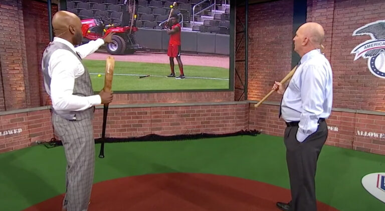 Aristides Aquino Improves Swing Mechanics with Line Drive Pro Trainer on MLB Tonight